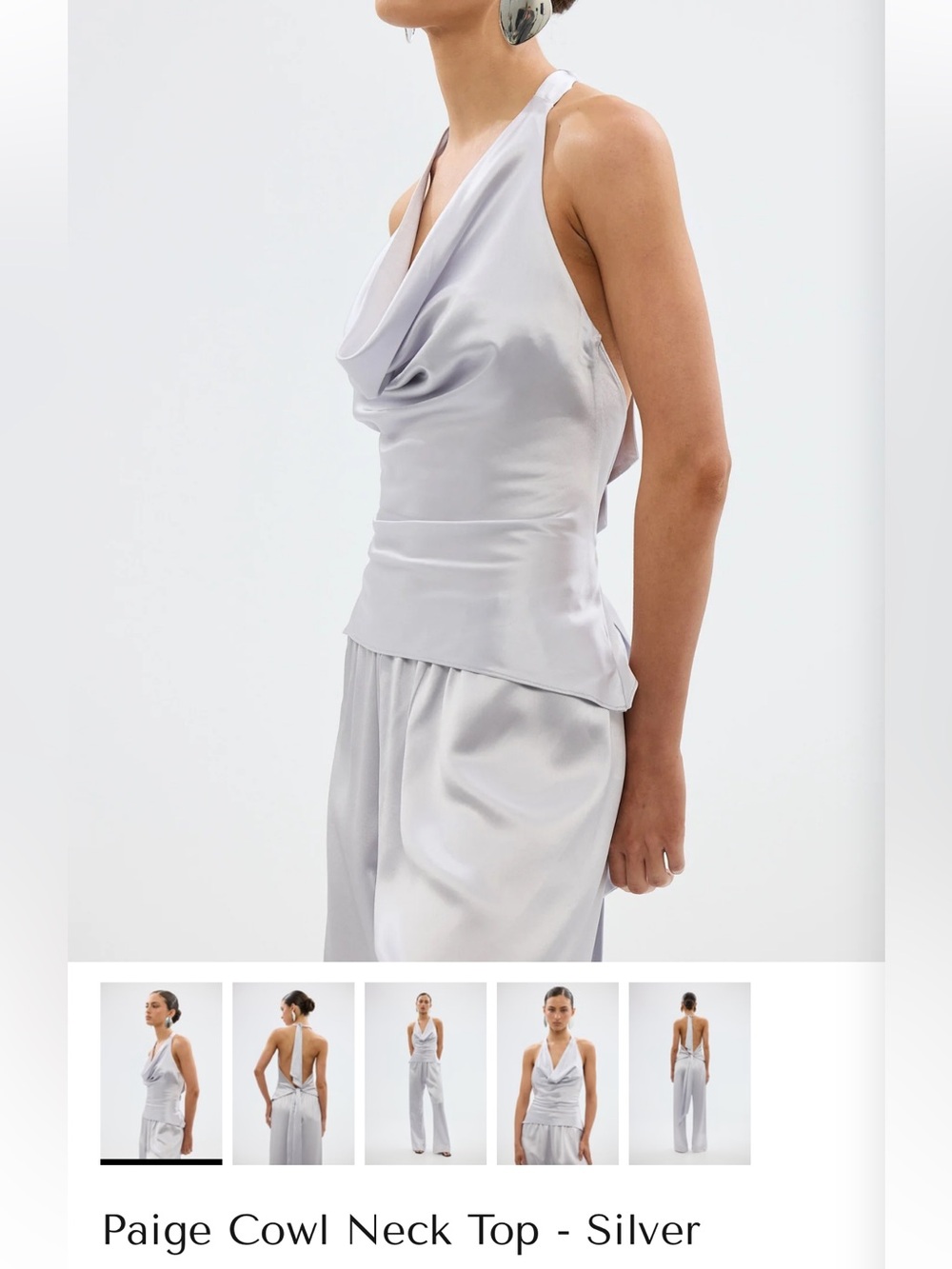 BNWT Bubish Paige Silver cowl neck top